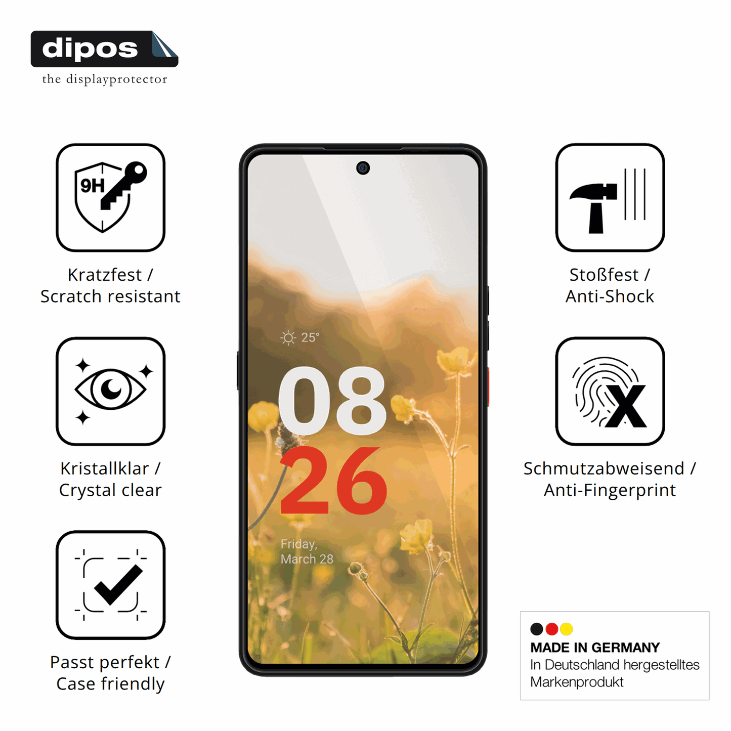 Displayschutz hergestellt in Deutschland, höchste Qualität made in Germany