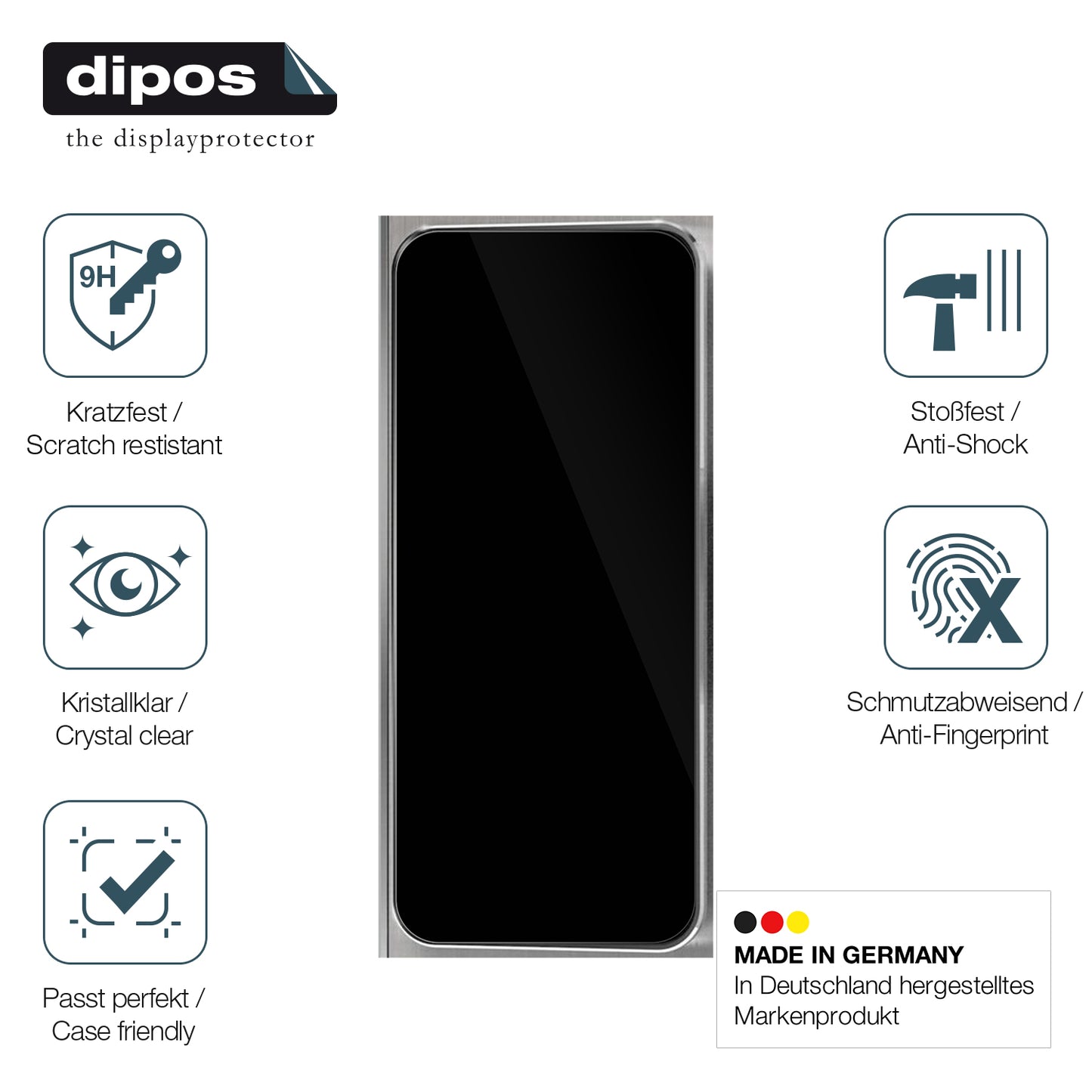 Displayschutz hergestellt in Deutschland, höchste Qualität made in Germany