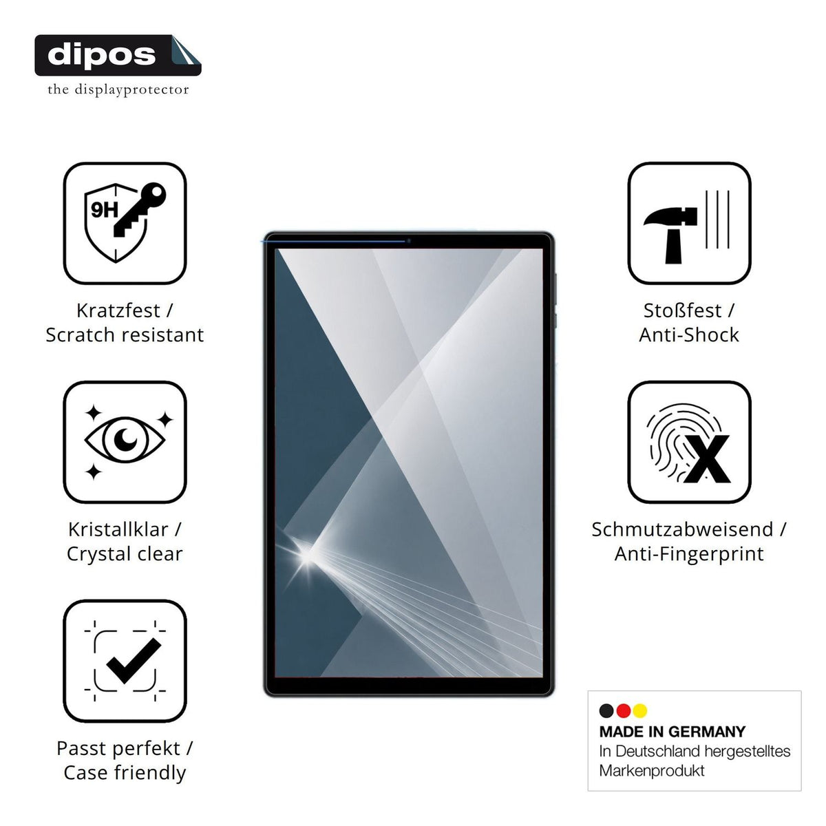 Displayschutz hergestellt in Deutschland, höchste Qualität made in Germany