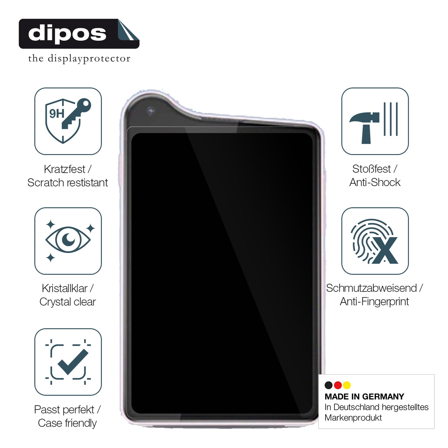 Displayschutz hergestellt in Deutschland, höchste Qualität made in Germany