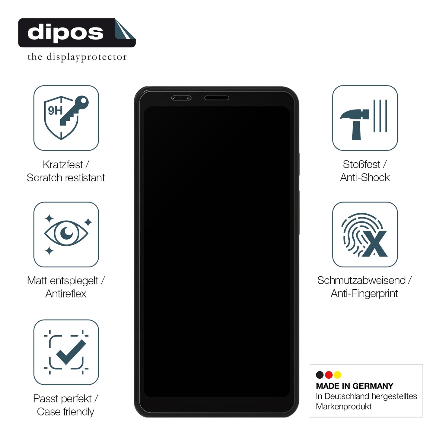 Displayschutz hergestellt in Deutschland, höchste Qualität made in Germany