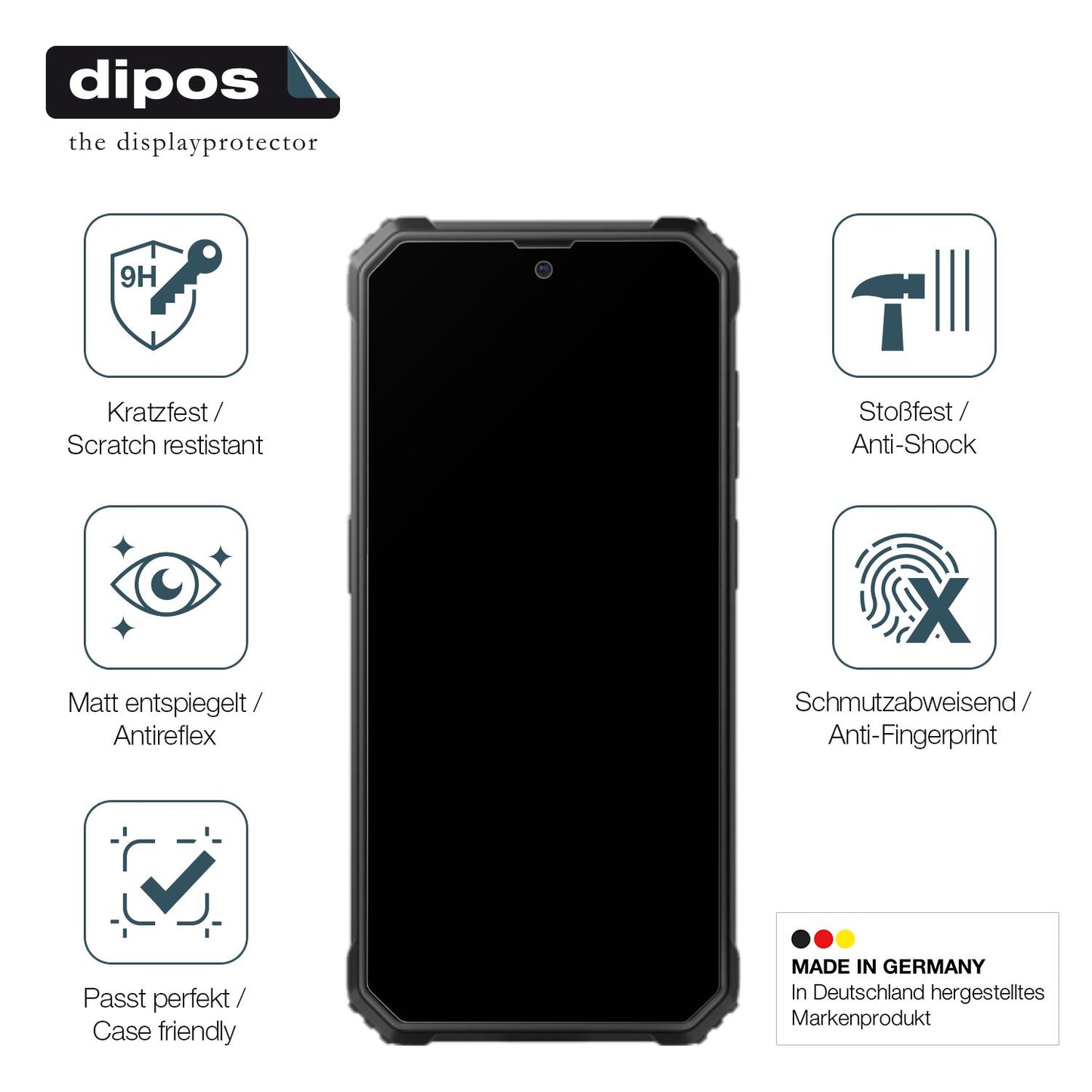 Displayschutz hergestellt in Deutschland, höchste Qualität made in Germany