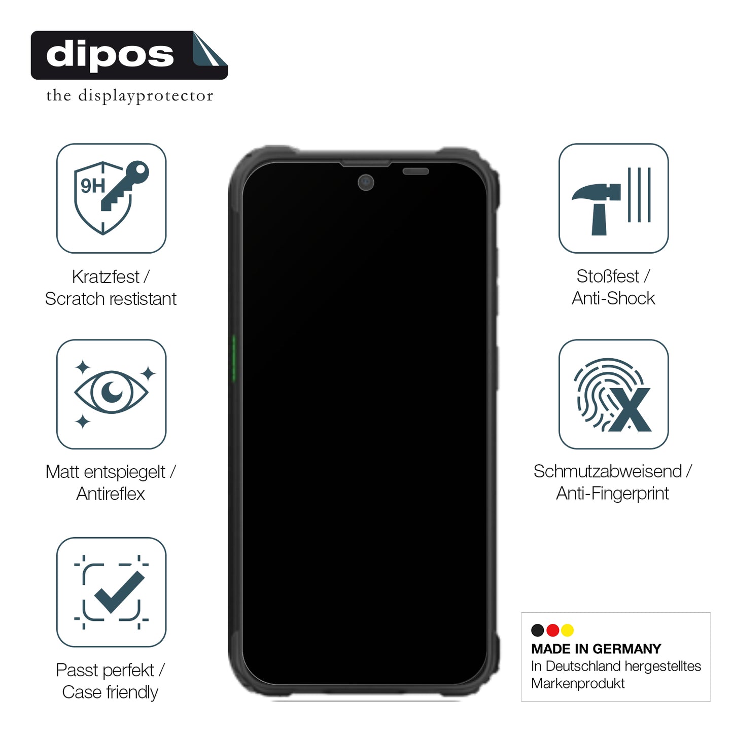 Displayschutz hergestellt in Deutschland, höchste Qualität made in Germany