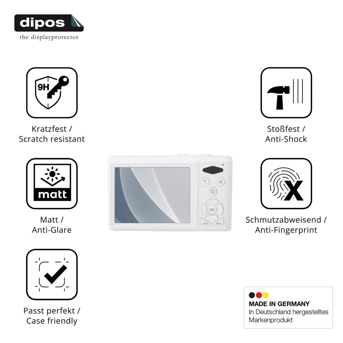 Displayschutz hergestellt in Deutschland, höchste Qualität made in Germany