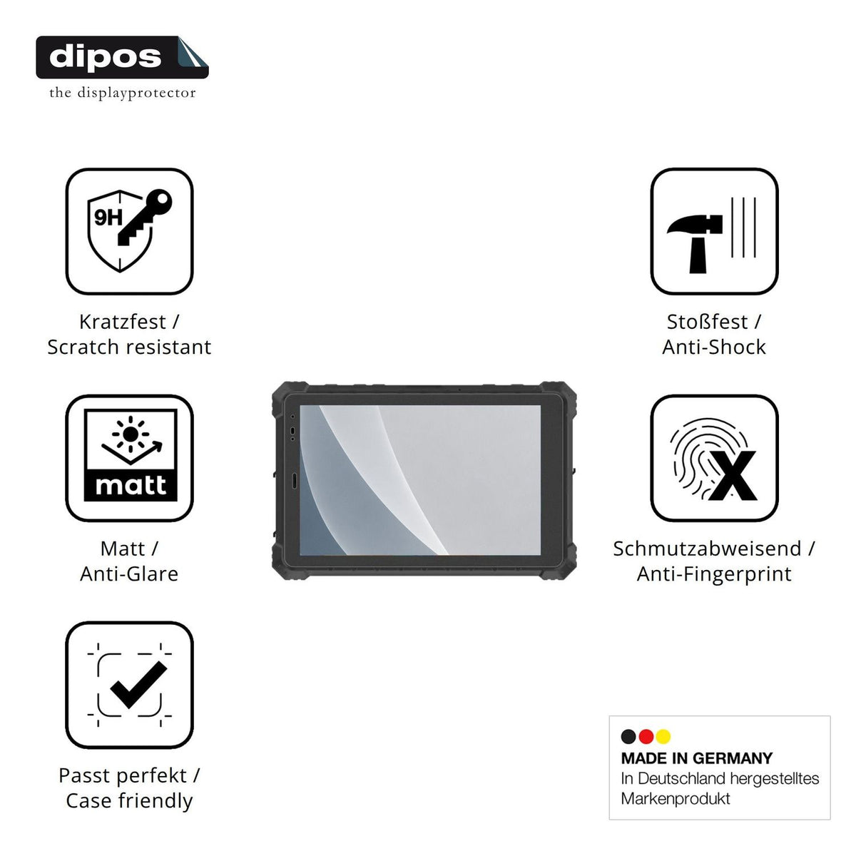 Displayschutz hergestellt in Deutschland, höchste Qualität made in Germany
