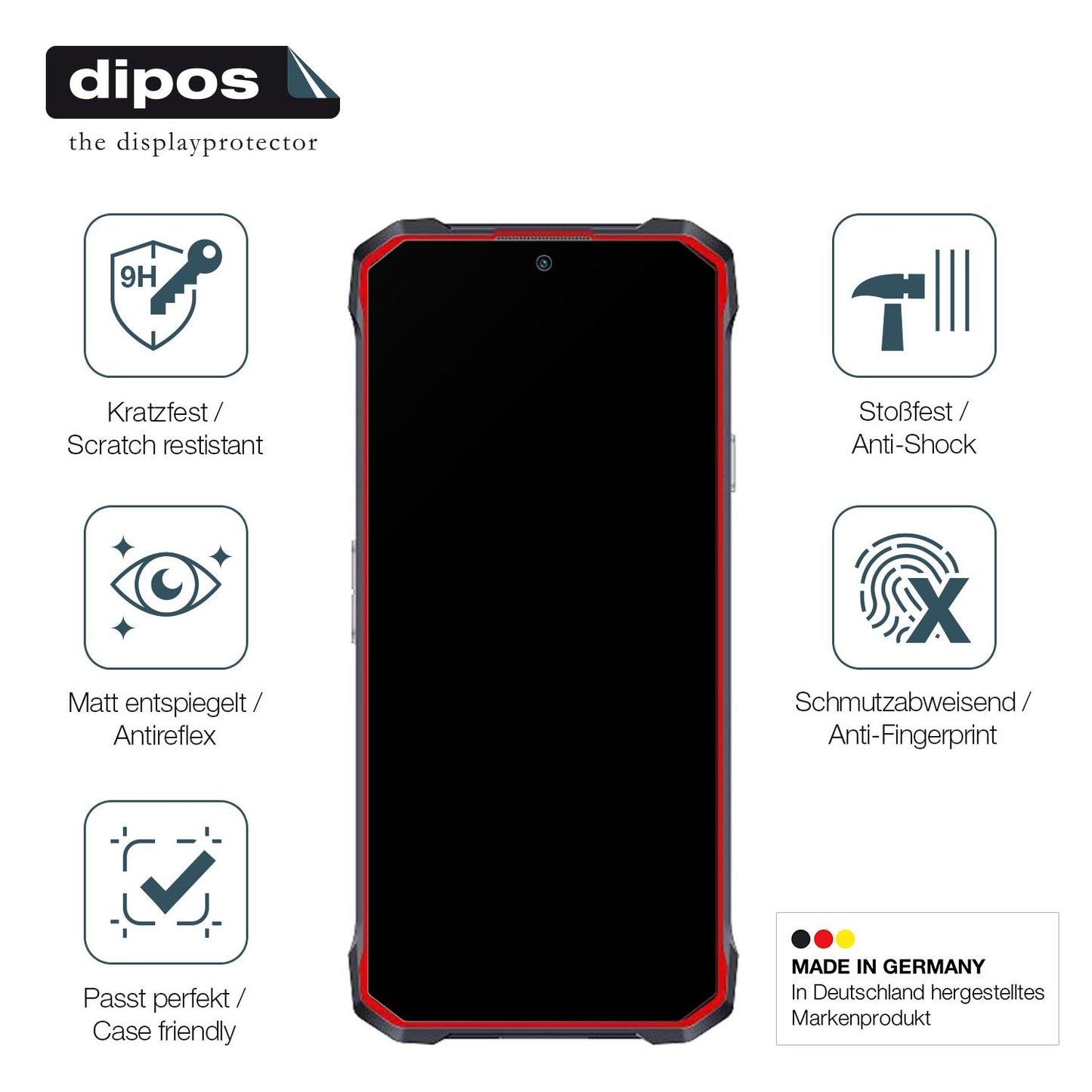 Displayschutz hergestellt in Deutschland, höchste Qualität made in Germany