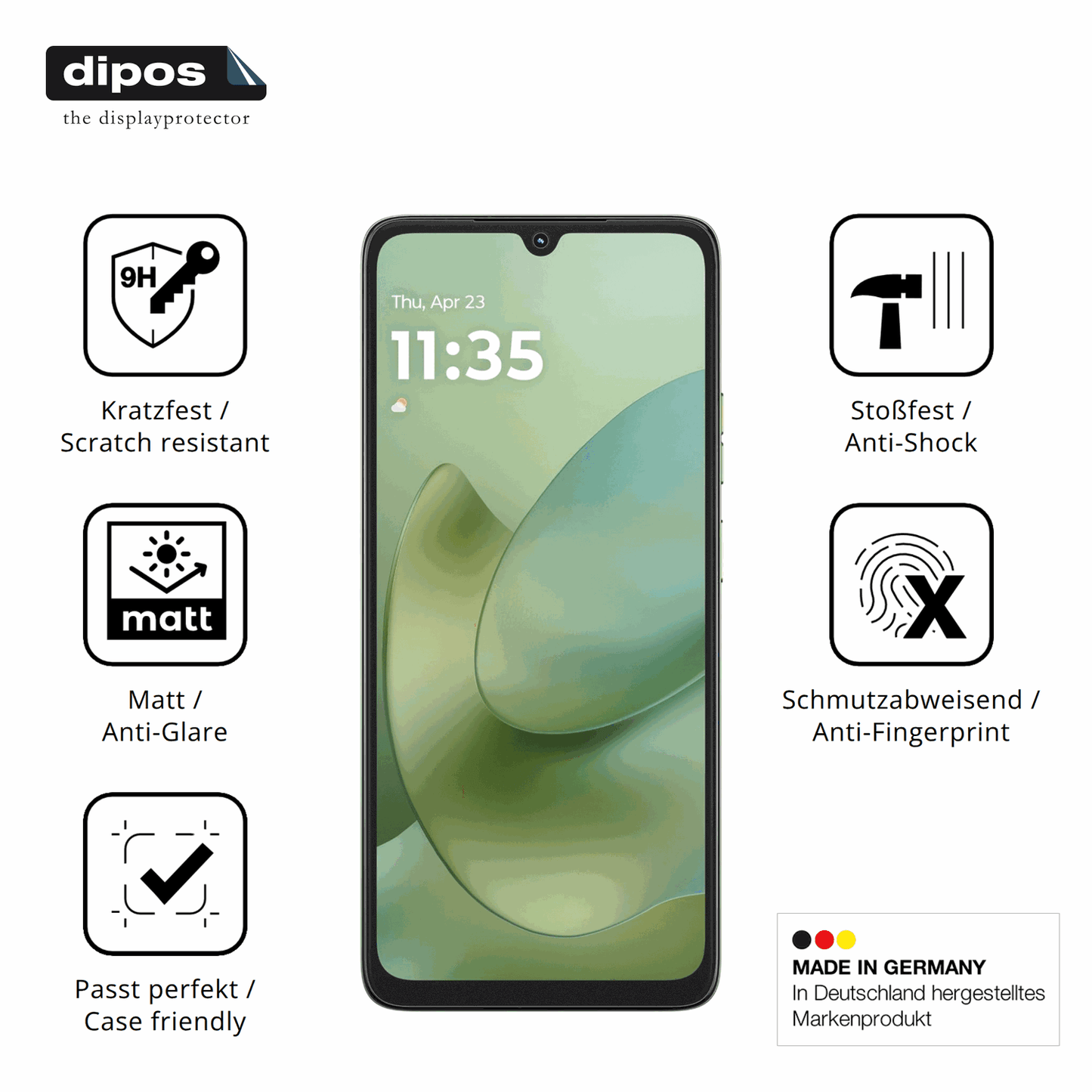 Displayschutz hergestellt in Deutschland, höchste Qualität made in Germany