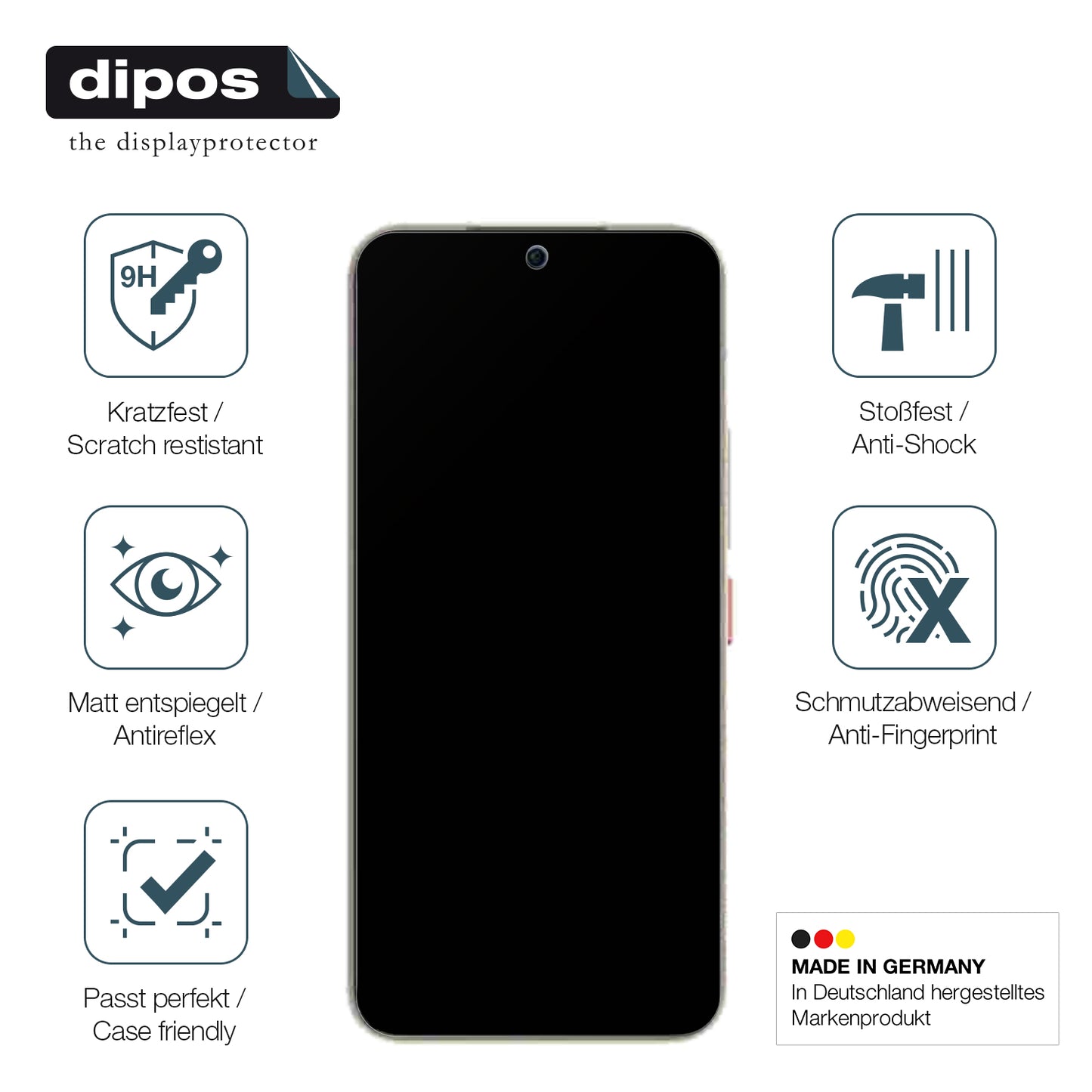 Displayschutz hergestellt in Deutschland, höchste Qualität made in Germany