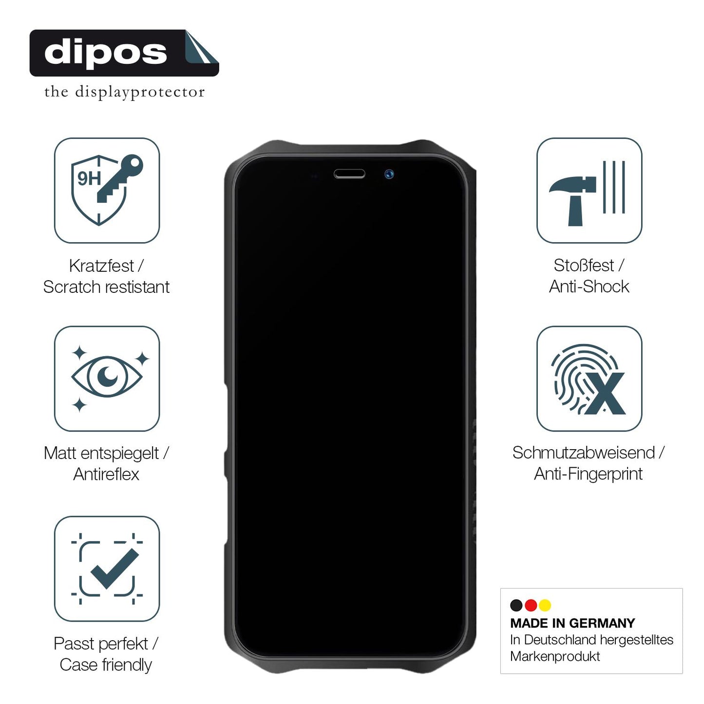 Displayschutz hergestellt in Deutschland, höchste Qualität made in Germany