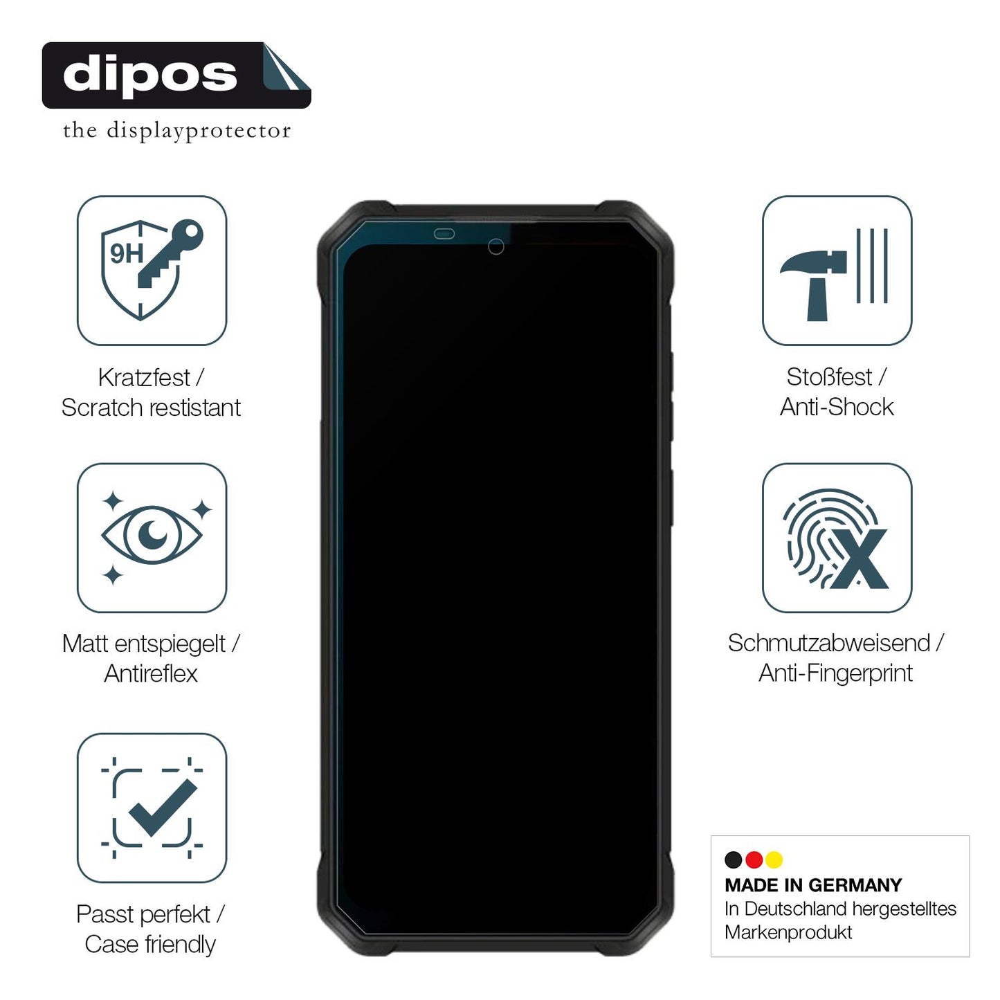 Displayschutz hergestellt in Deutschland, höchste Qualität made in Germany