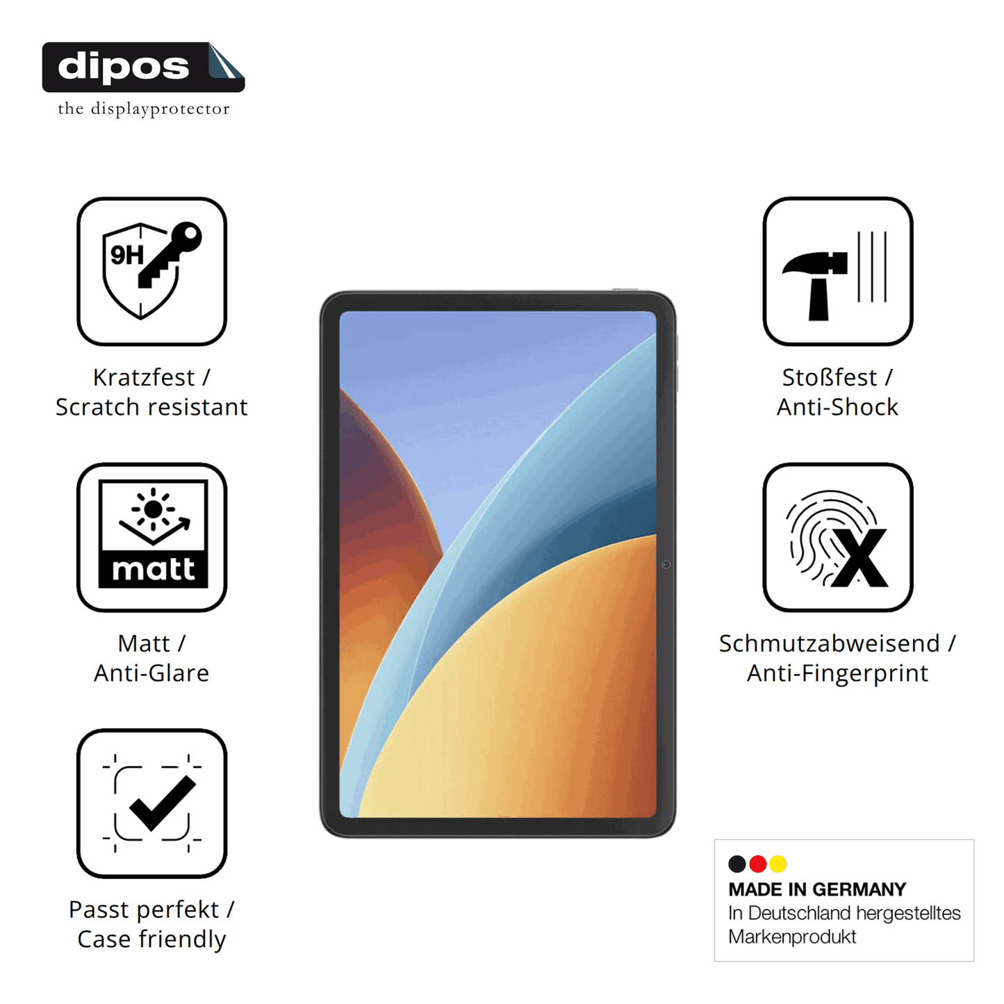 Displayschutz hergestellt in Deutschland, höchste Qualität made in Germany