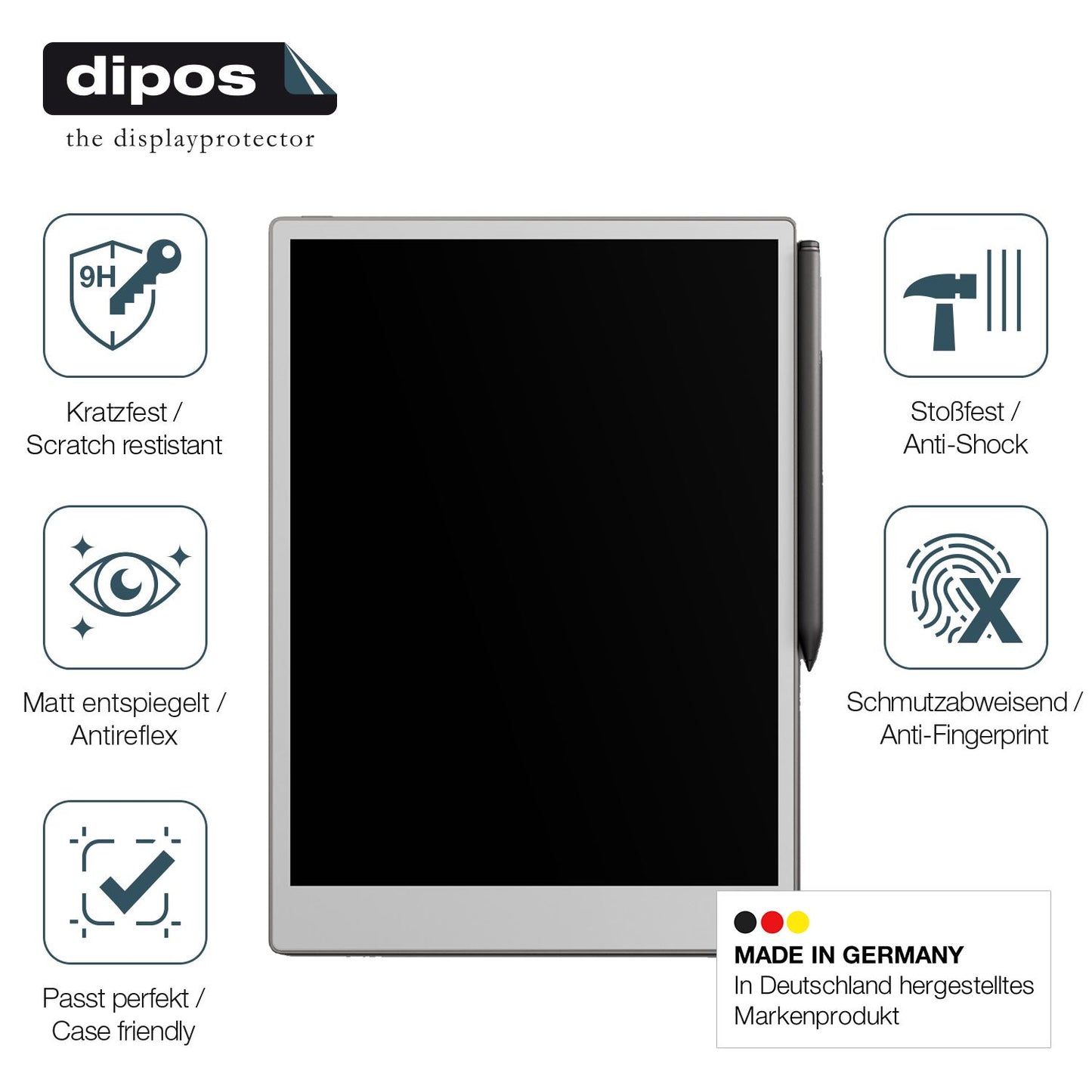 Displayschutz hergestellt in Deutschland, höchste Qualität made in Germany