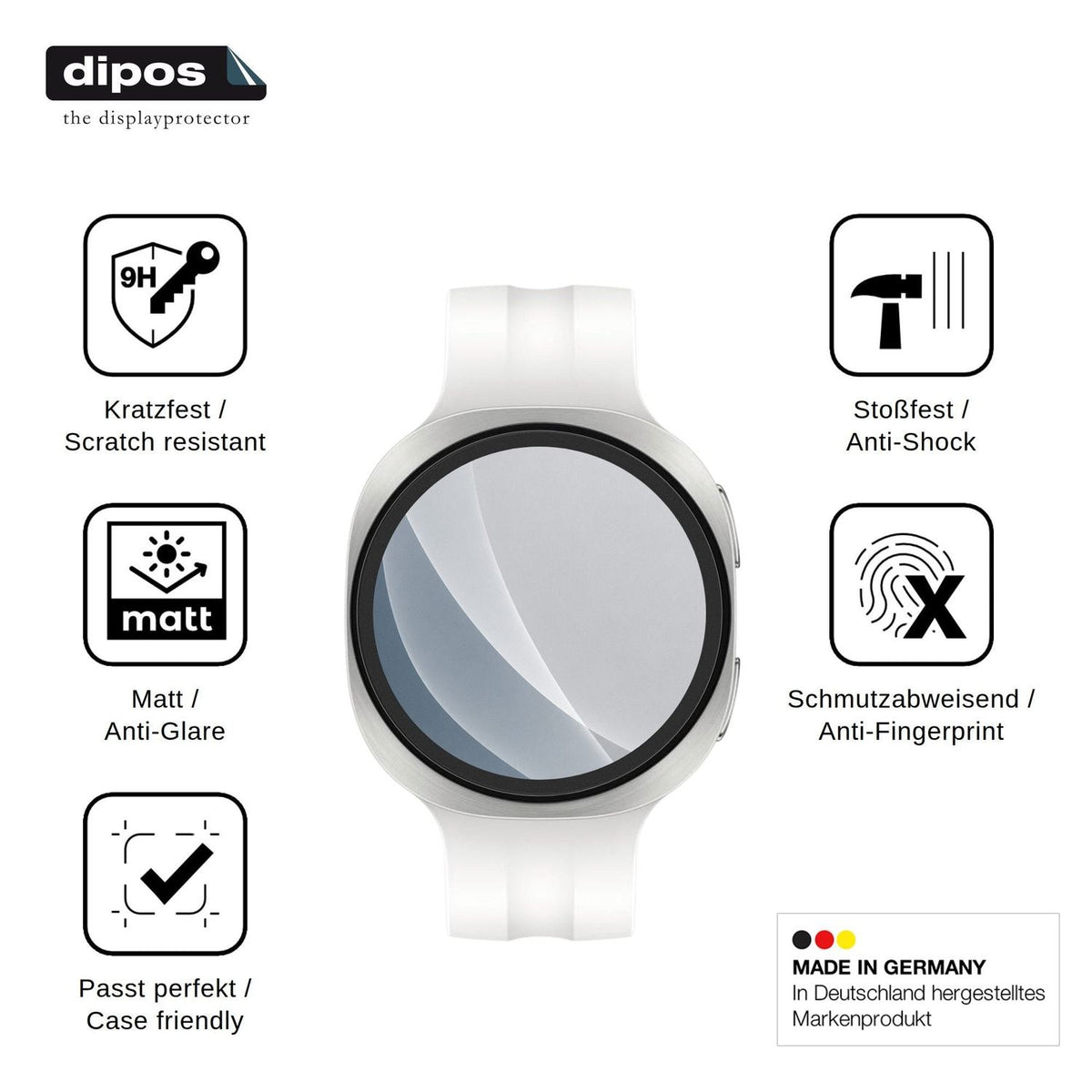 2x 9H Schutzfolie matt für Samsung Galaxy Watch 9 40mm Panzerfolie