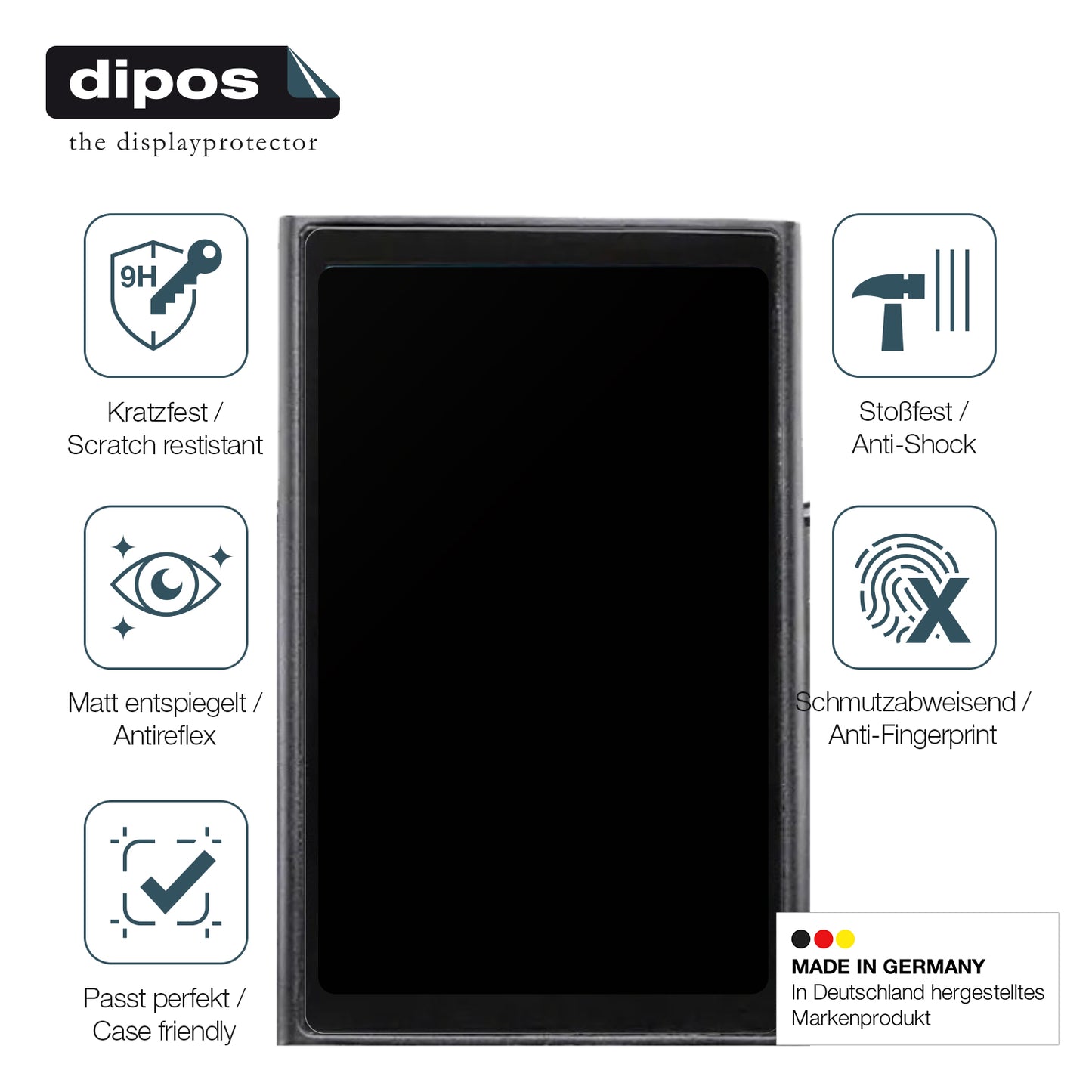 Displayschutz hergestellt in Deutschland, höchste Qualität made in Germany