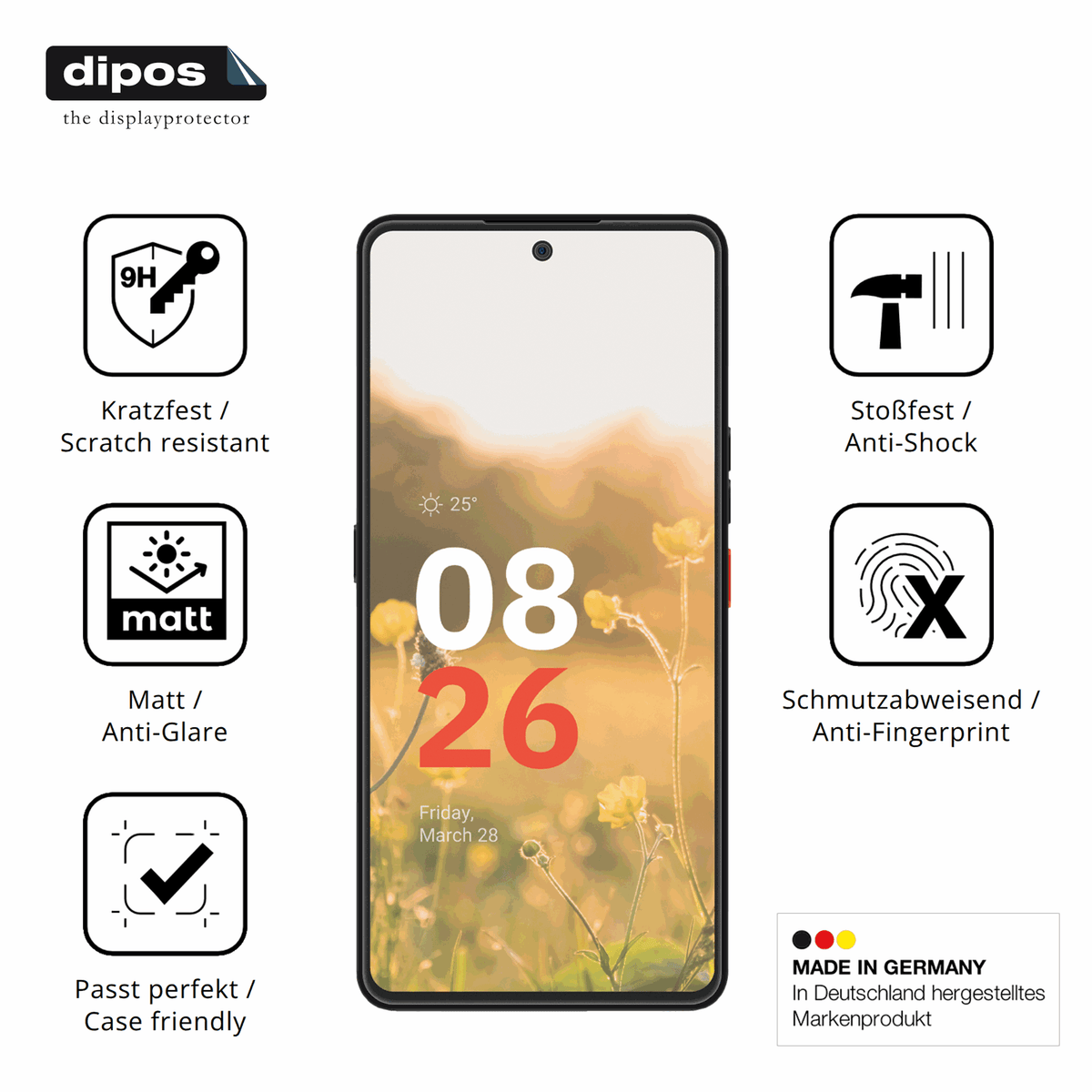 Displayschutz hergestellt in Deutschland, höchste Qualität made in Germany