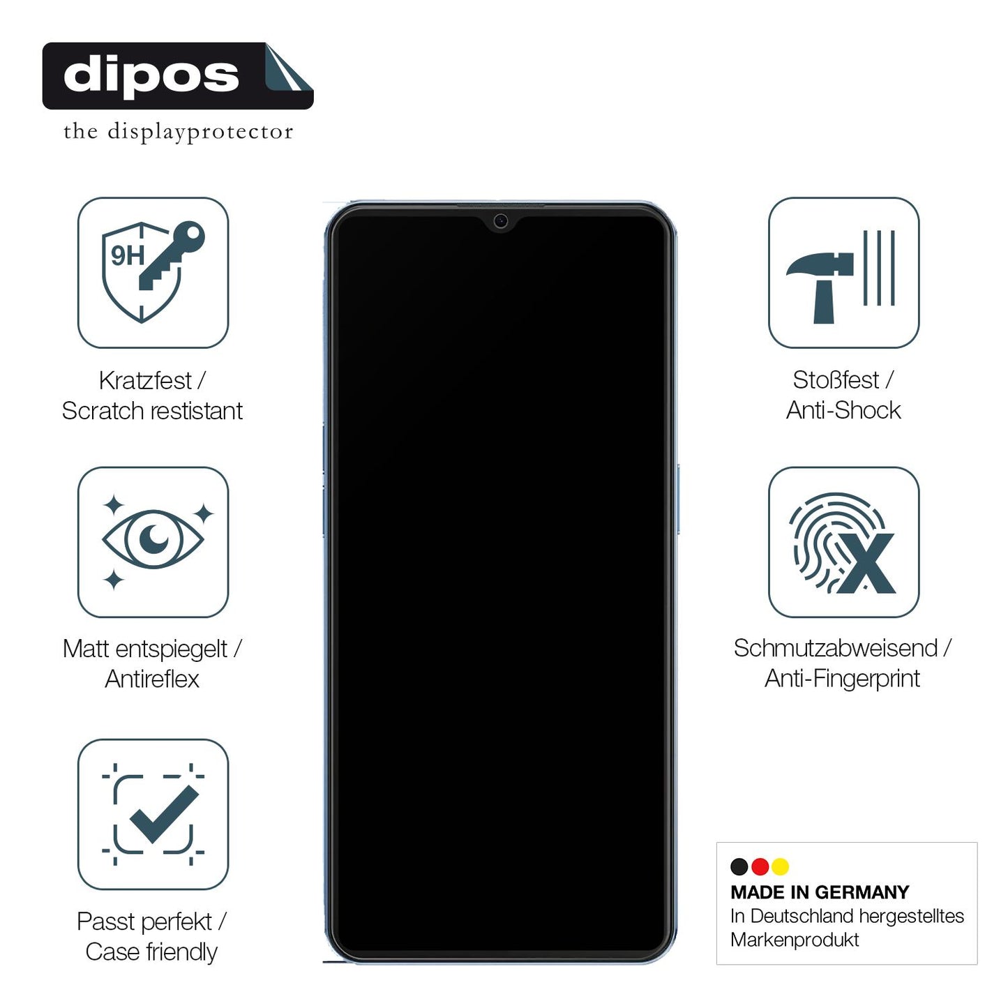 Displayschutz hergestellt in Deutschland, höchste Qualität made in Germany