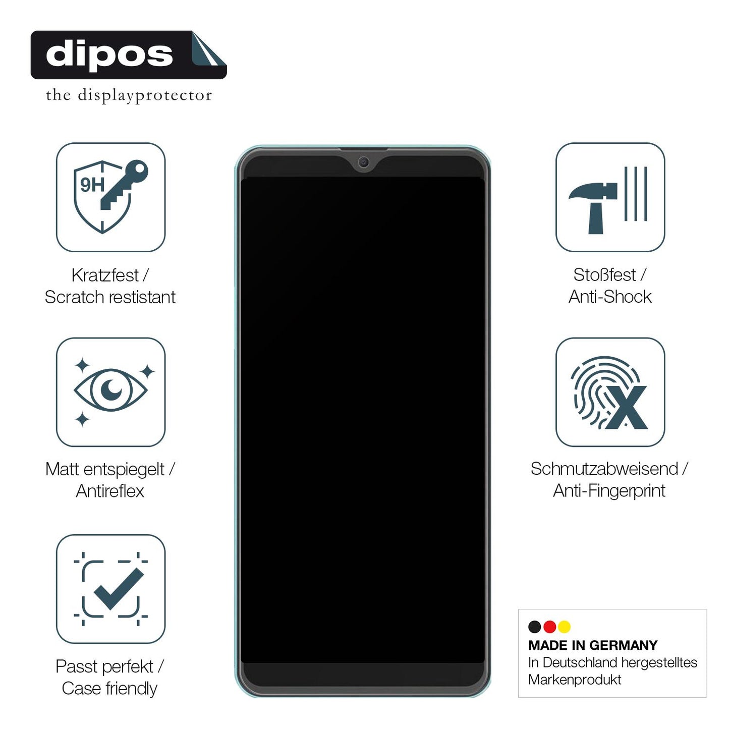 Displayschutz hergestellt in Deutschland, höchste Qualität made in Germany