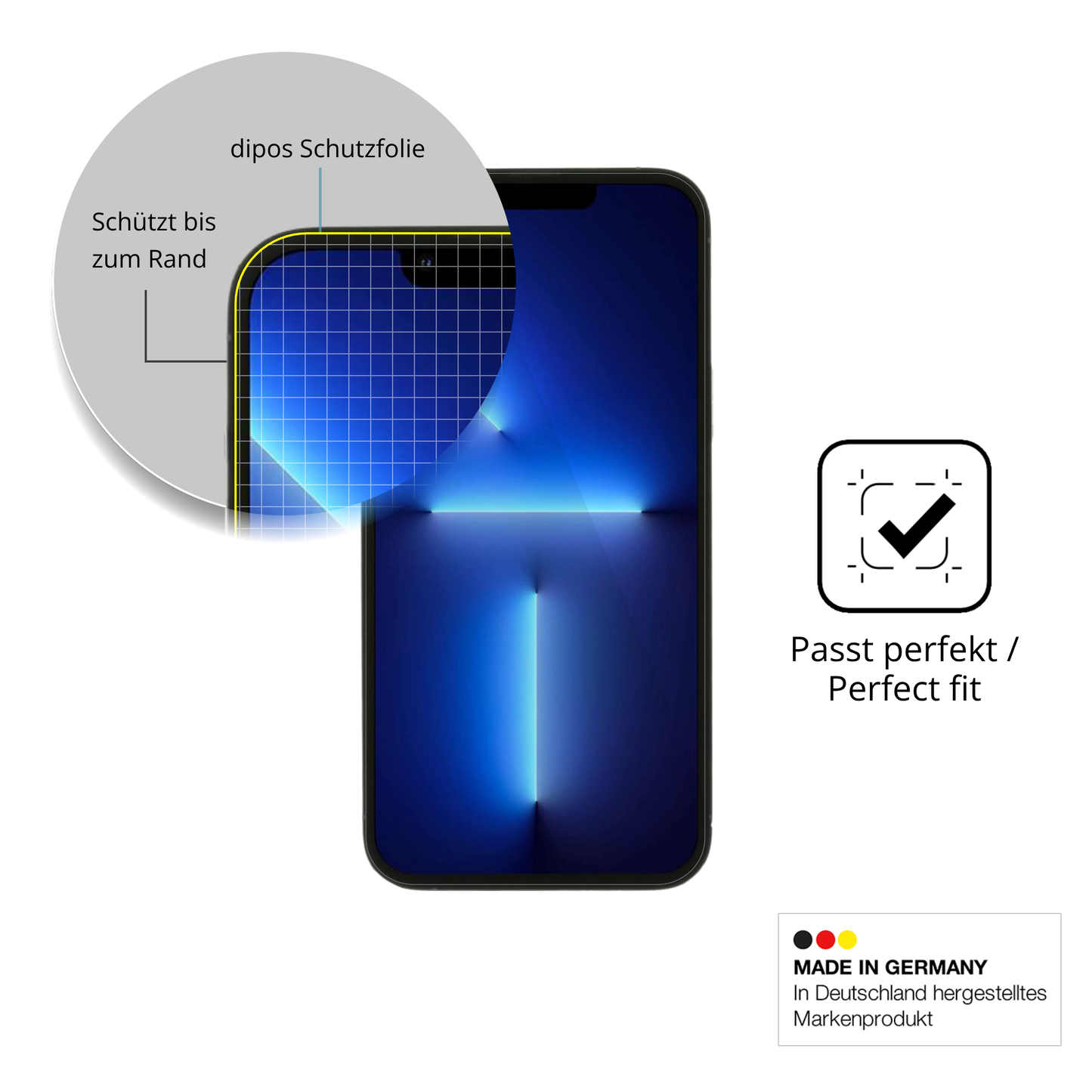 2x 3D Full Cover Schutzfolie für Apple iPhone 15