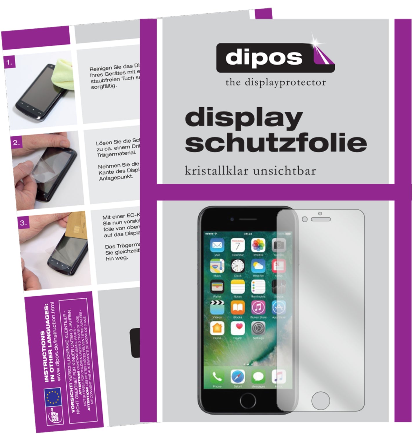 Kristallklare, dünne Schutzfolie: Kratzfest & passgenau für Apple-iPhone 7S Plus