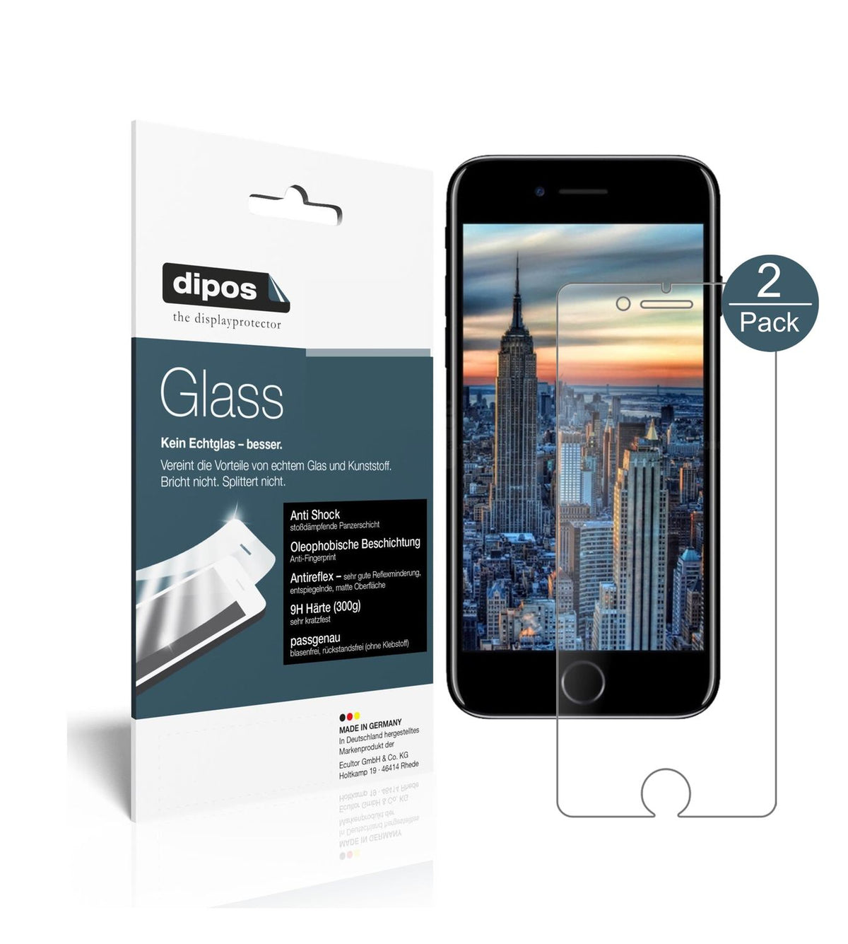 Matte Displayschutzfolie von dipos passend für Apple iPhone SE (2020), 9H kratzfest und blasenfrei montiert