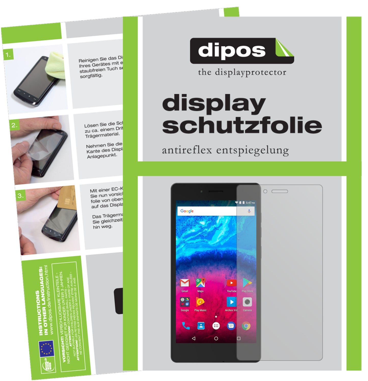 Mattes Panzerglas: Entspiegelte, dünne Folie, Fingerabdruckresistenz und Bildschirmschutz für Archos-50 Core 5,0 Zoll