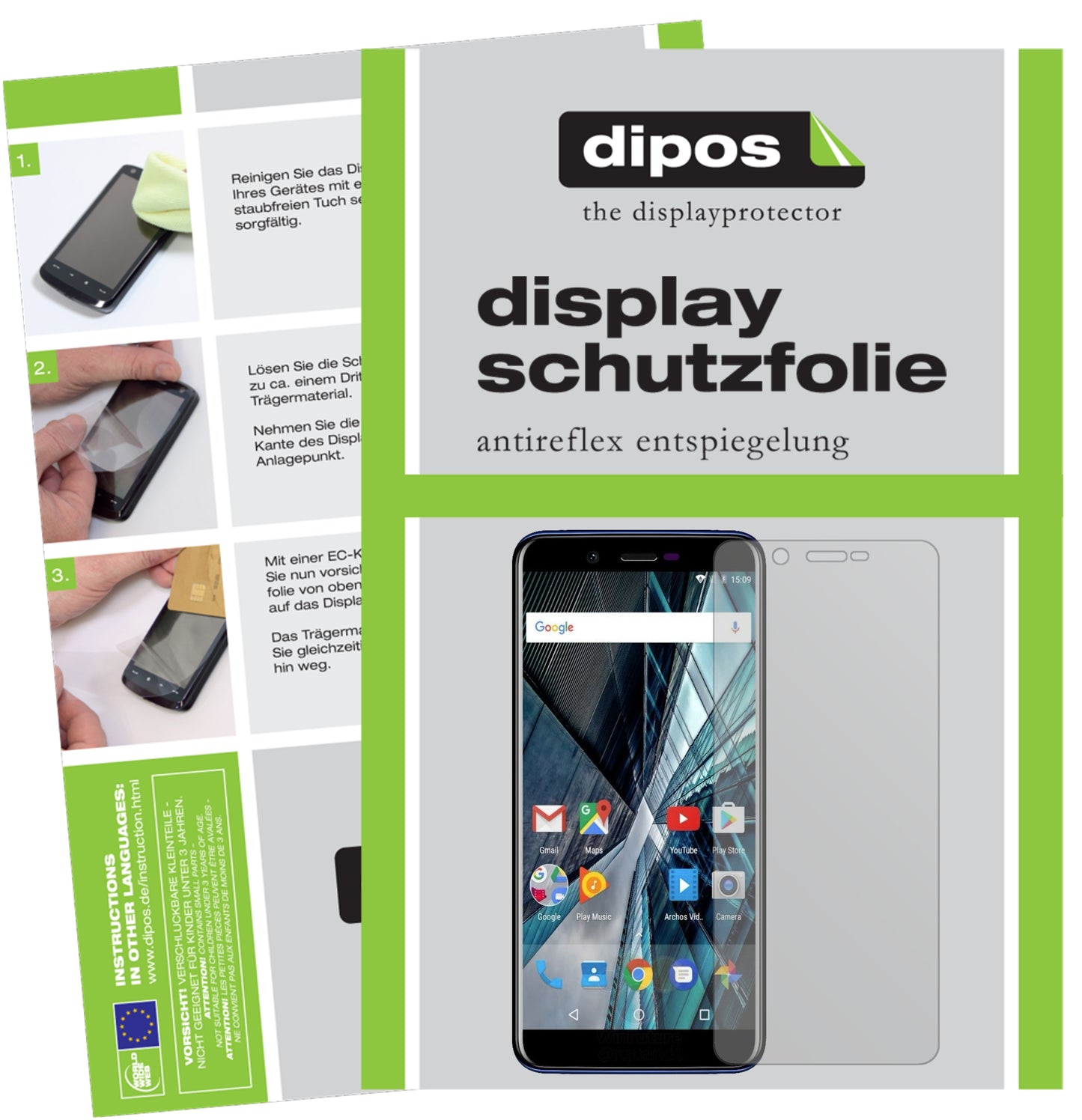 Mattes Panzerglas: Entspiegelte, dünne Folie, Fingerabdruckresistenz und Bildschirmschutz für Archos-Core 57S