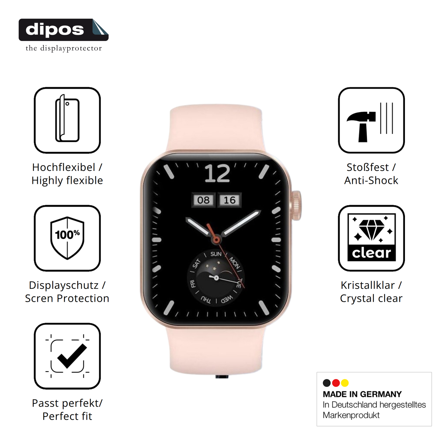 Displayschutz hergestellt in Deutschland, höchste Qualität made in Germany