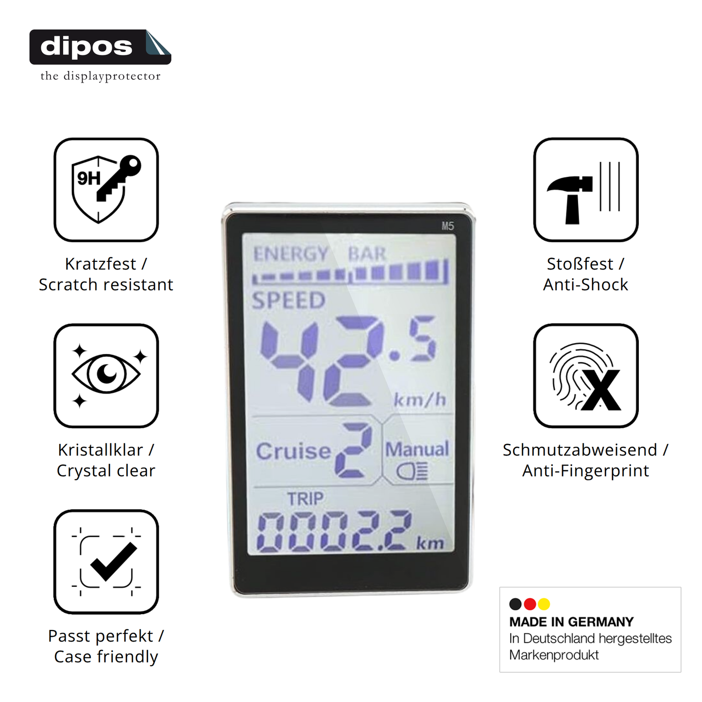 Displayschutz hergestellt in Deutschland, höchste Qualität made in Germany