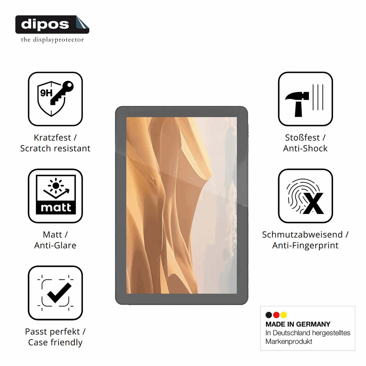 Displayschutz hergestellt in Deutschland, höchste Qualität made in Germany