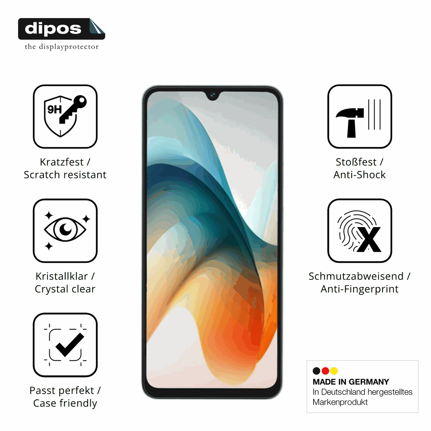 Displayschutz hergestellt in Deutschland, höchste Qualität made in Germany