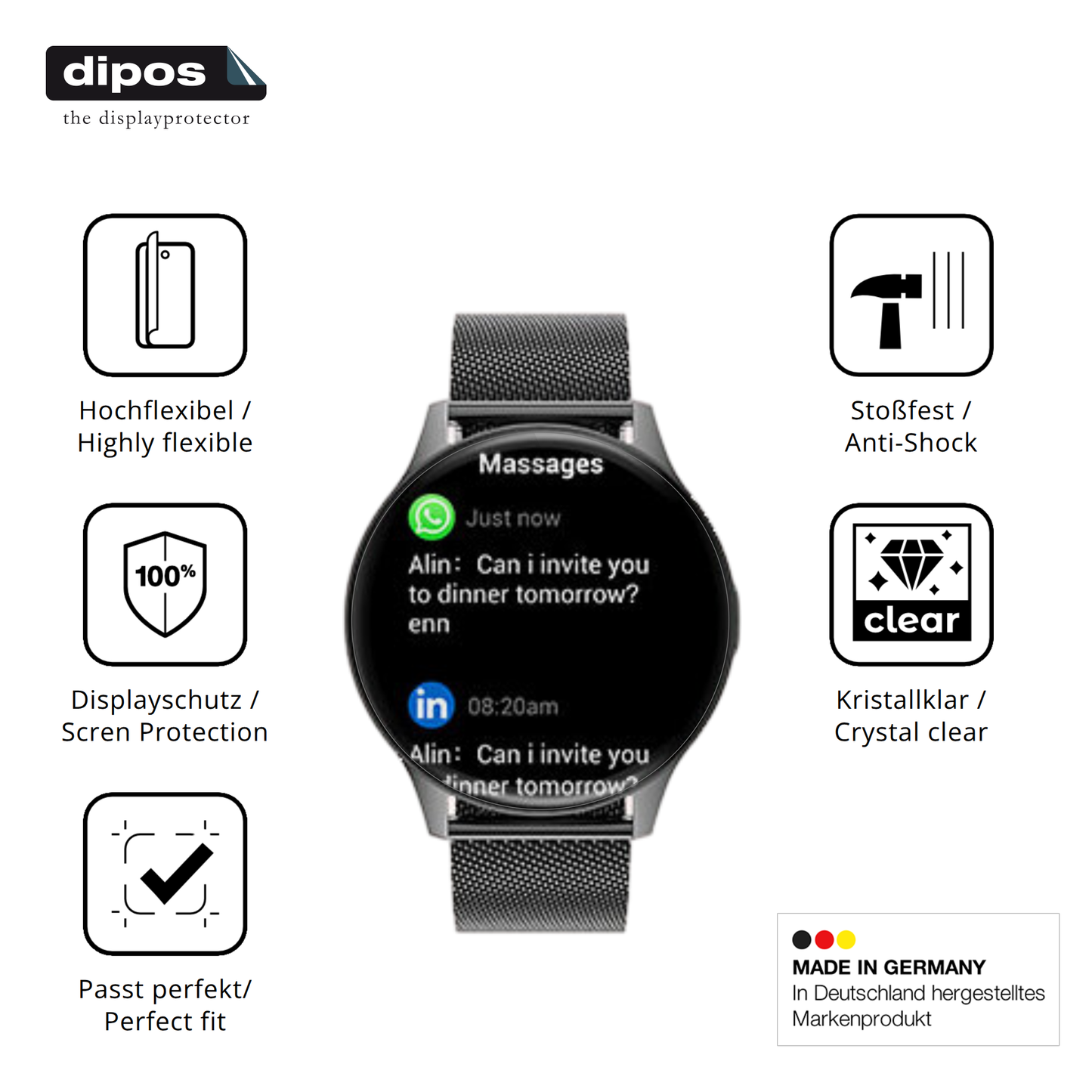 Displayschutz hergestellt in Deutschland, höchste Qualität made in Germany