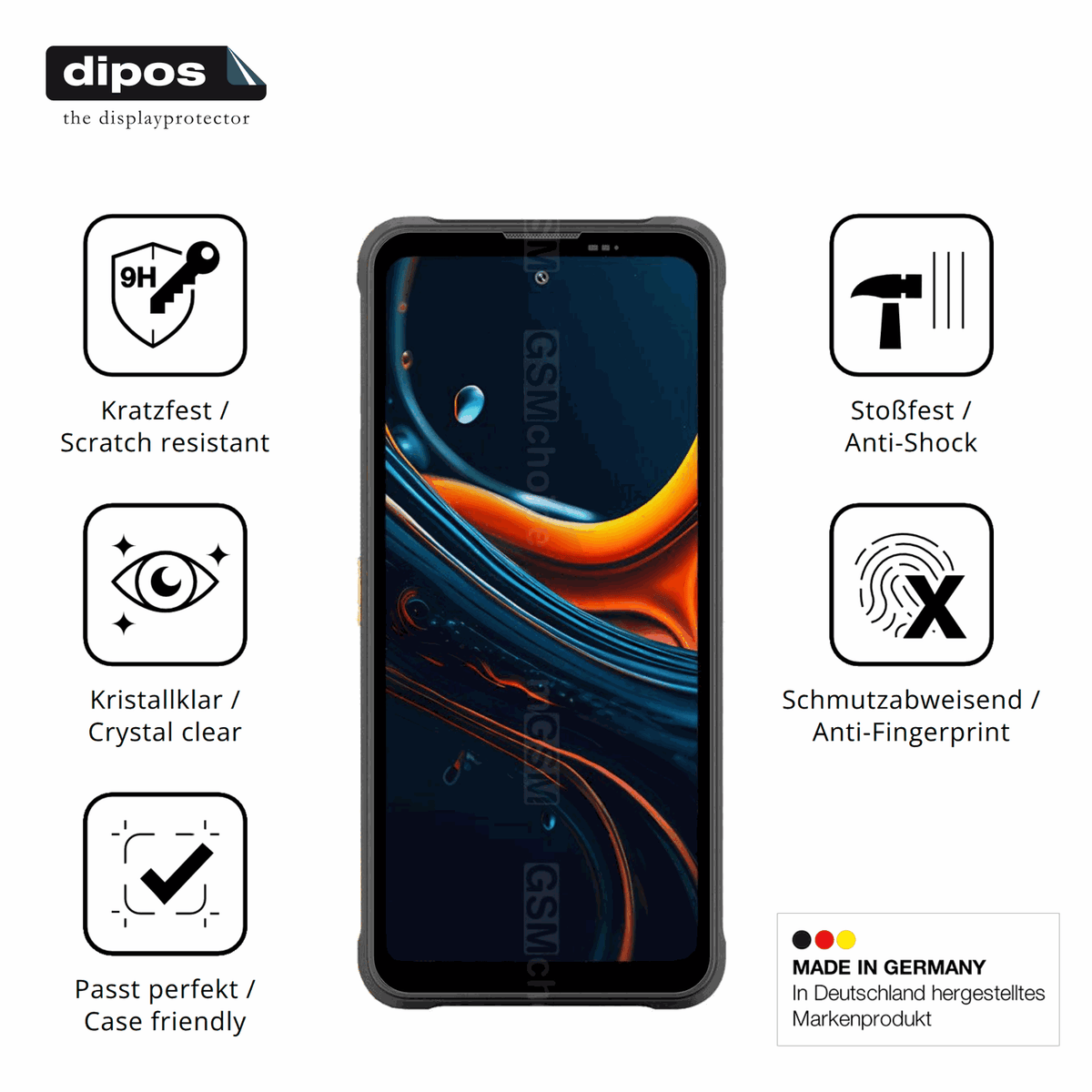 Displayschutz hergestellt in Deutschland, höchste Qualität made in Germany