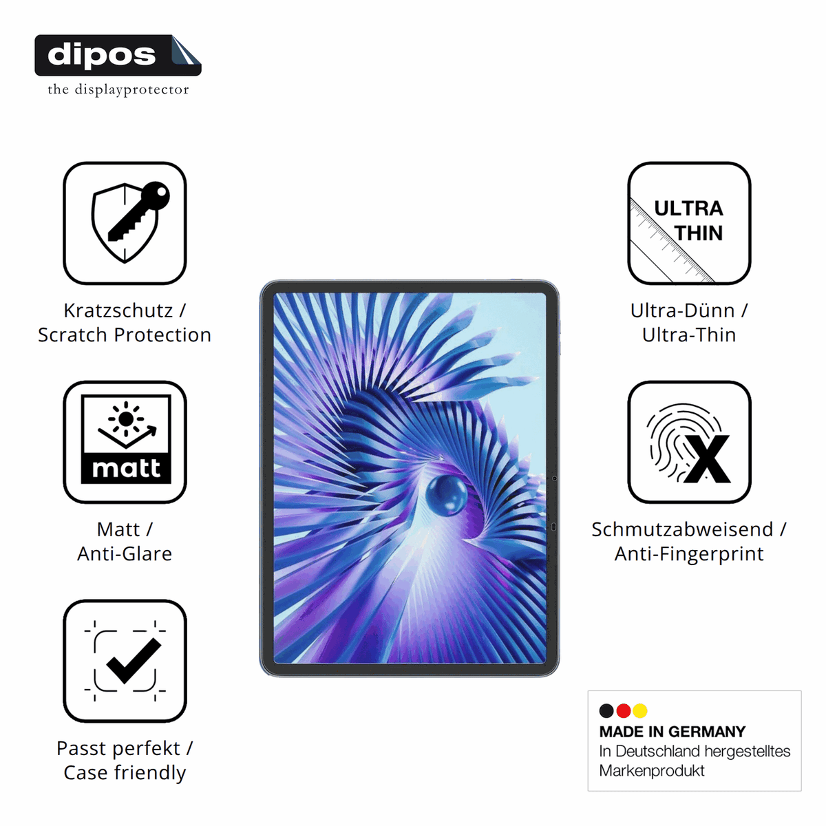 Displayschutz hergestellt in Deutschland, höchste Qualität made in Germany