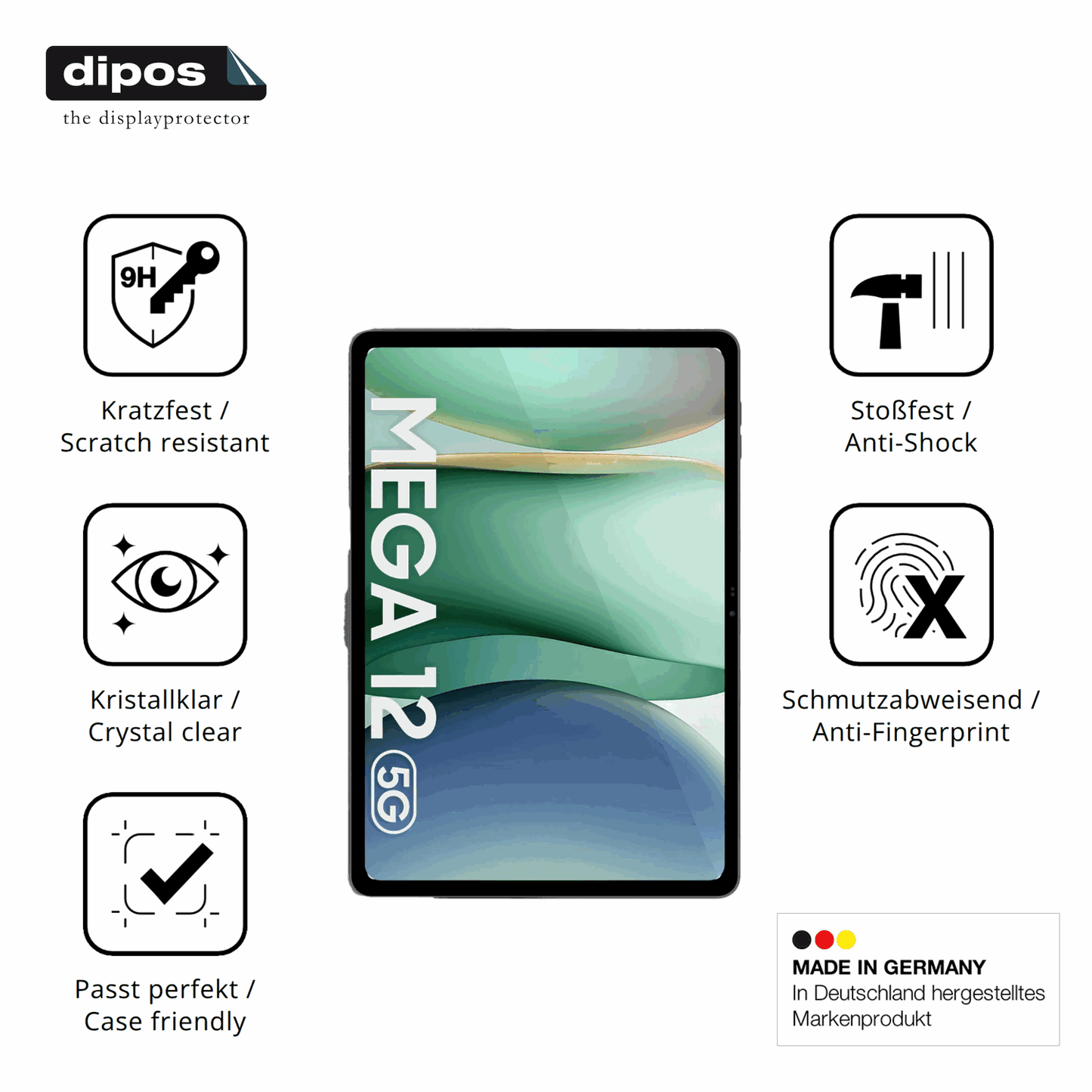 Displayschutz hergestellt in Deutschland, höchste Qualität made in Germany