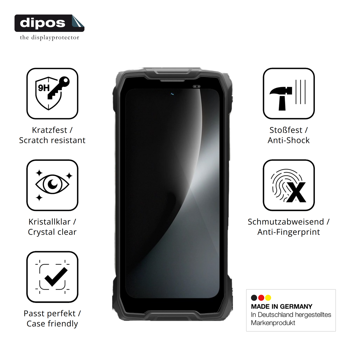 Displayschutz hergestellt in Deutschland, höchste Qualität made in Germany