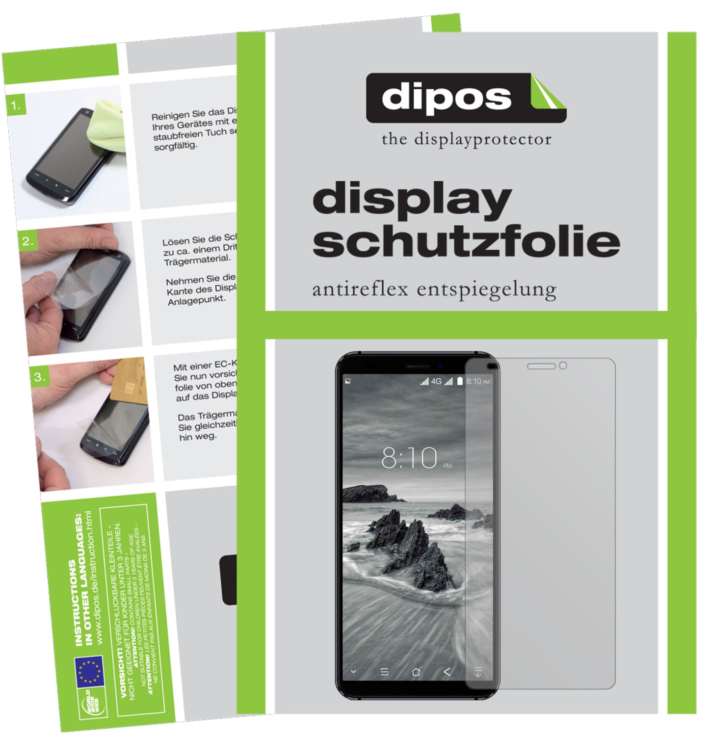 Mattes Panzerglas: Entspiegelte, dünne Folie, Fingerabdruckresistenz und Bildschirmschutz für Blackview-S6