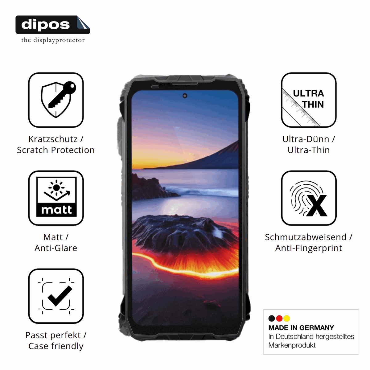 Displayschutz hergestellt in Deutschland, höchste Qualität made in Germany