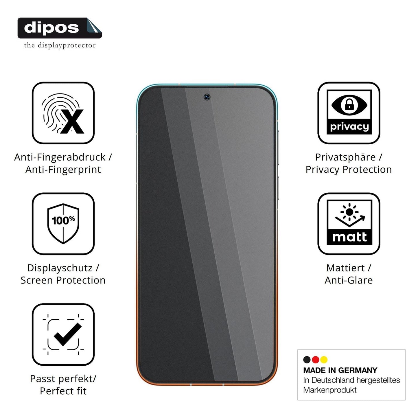Privatsphäre-Schutz durch Sichtschutz-Folie passend zugeschnitten für Huawei Pura 90s Pro Max