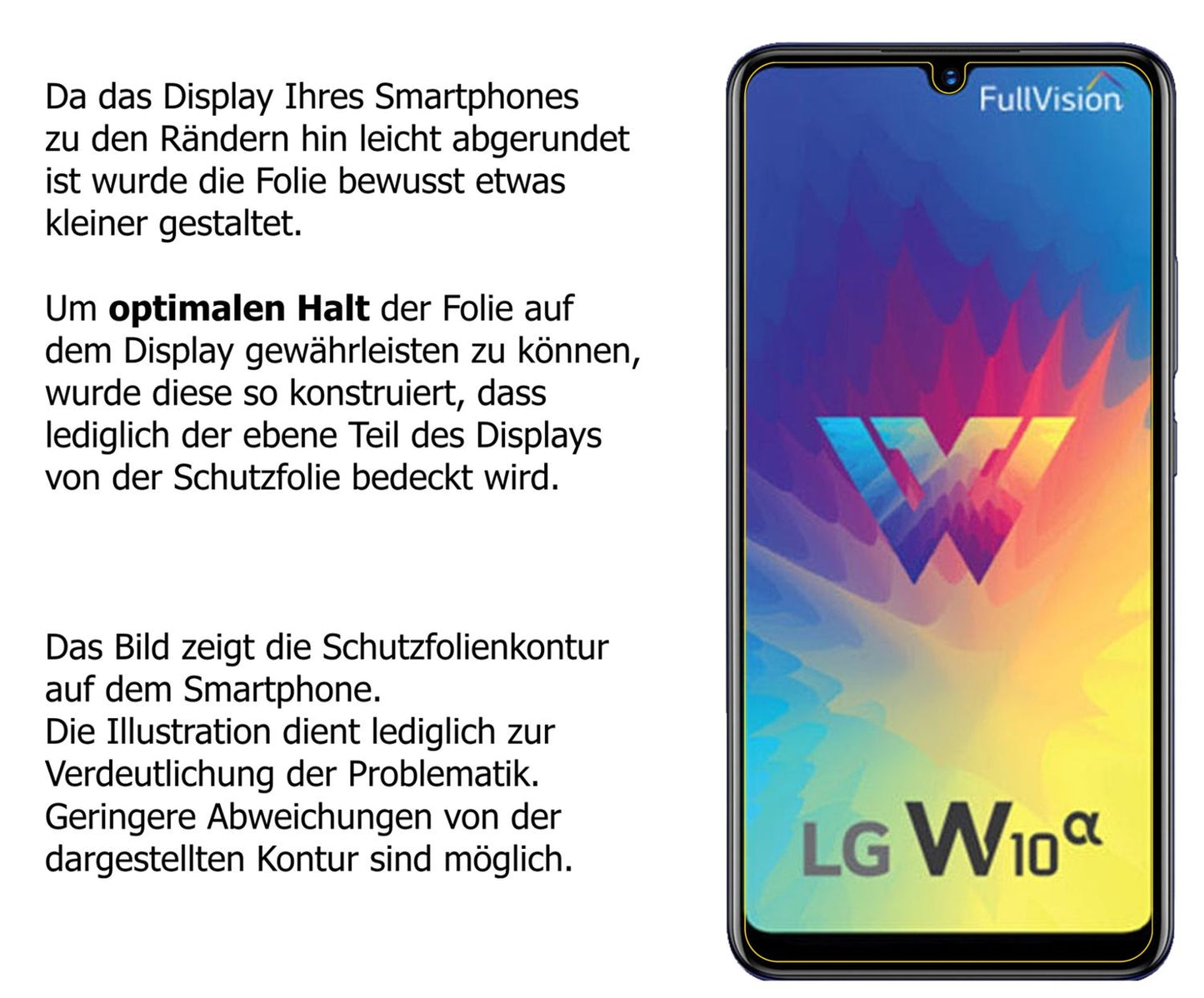 Privatsphäre-Schutz durch Sichtschutz-Folie passend zugeschnitten für LG W10 Alpha