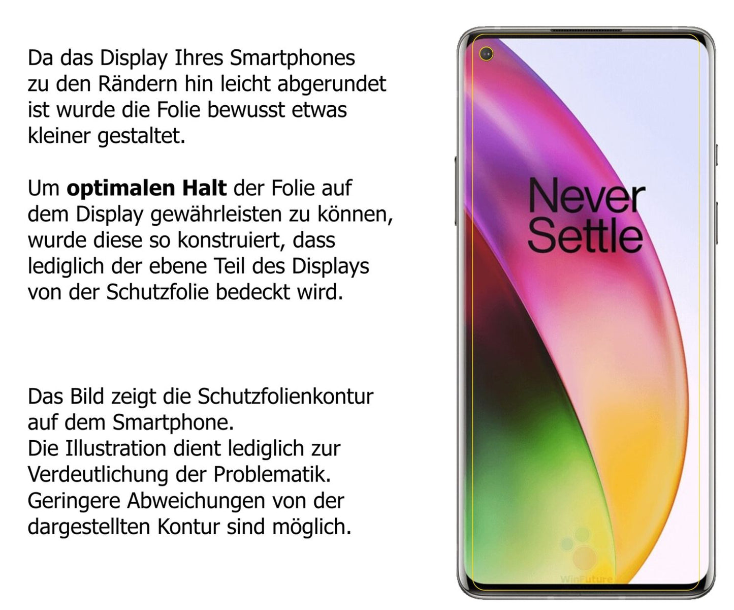 Privatsphäre-Schutz durch Sichtschutz-Folie passend zugeschnitten für OnePlus 8