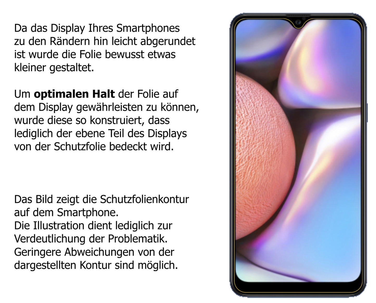 Privatsphäre-Schutz durch Sichtschutz-Folie passend zugeschnitten für Samsung Galaxy A10e