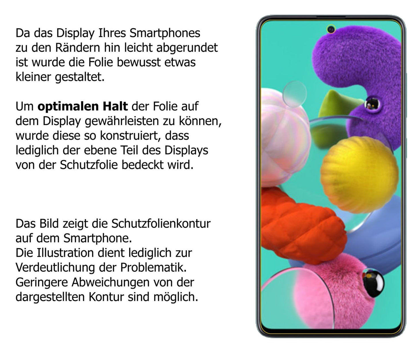Privatsphäre-Schutz durch Sichtschutz-Folie passend zugeschnitten für Samsung Galaxy A51 5G