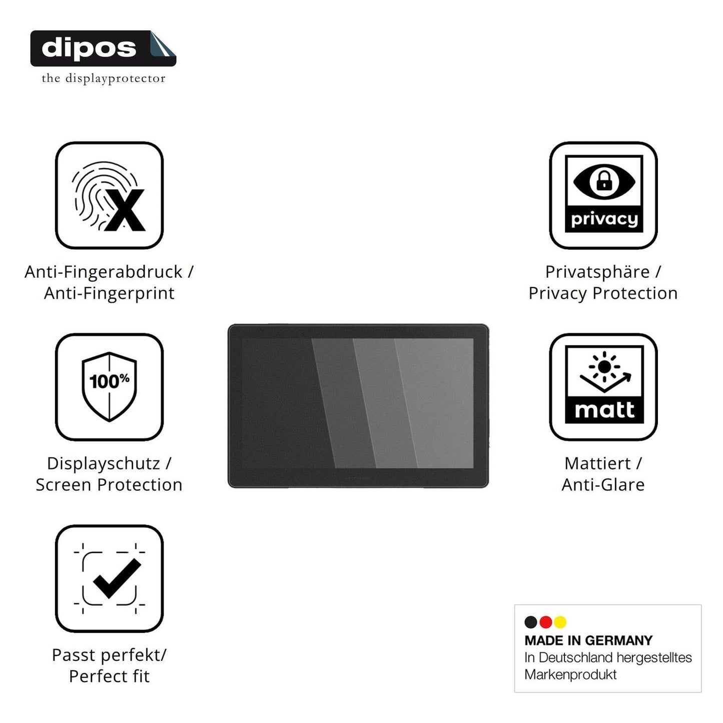Privatsphäre-Schutz durch Sichtschutz-Folie passend zugeschnitten für VECTOR AGR HD818