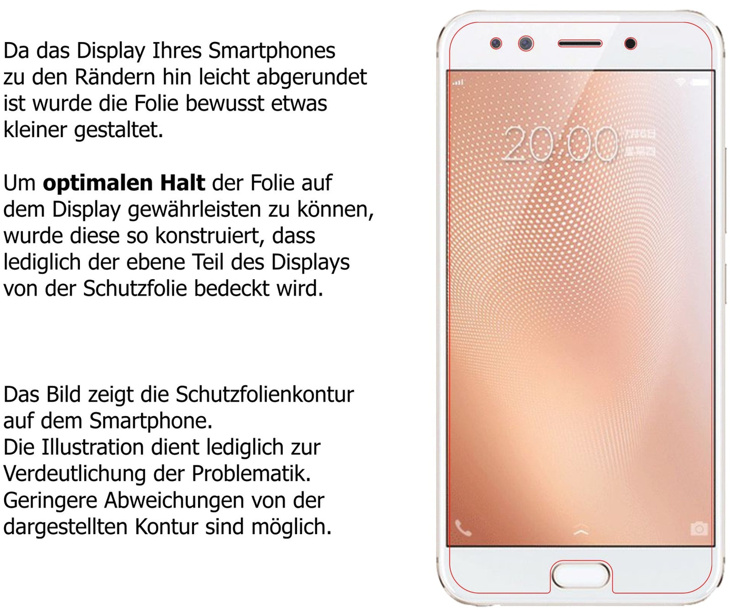 Dünne und klare Folie passend zugeschnitten für Vivo X9s