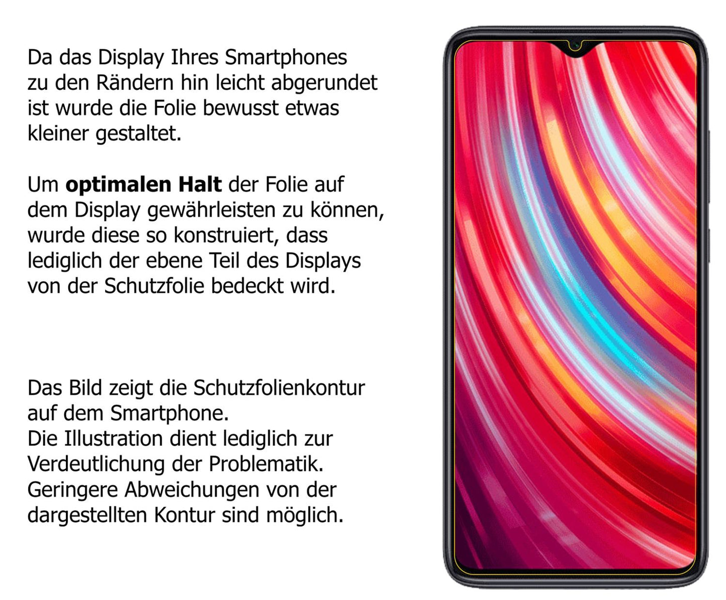 Privatsphäre-Schutz durch Sichtschutz-Folie passend zugeschnitten für Xiaomi Redmi Note 8