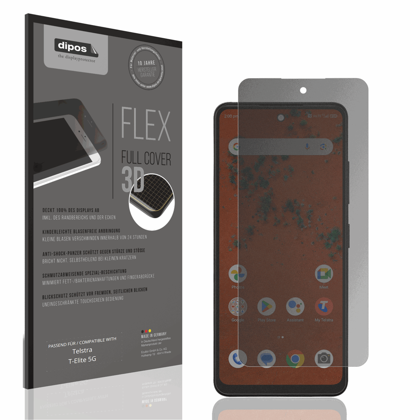 Blickschutzfolie von dipos passend für Telstra T-Elite 5G, 100% Displayabdeckung und blasenfreie Montage
