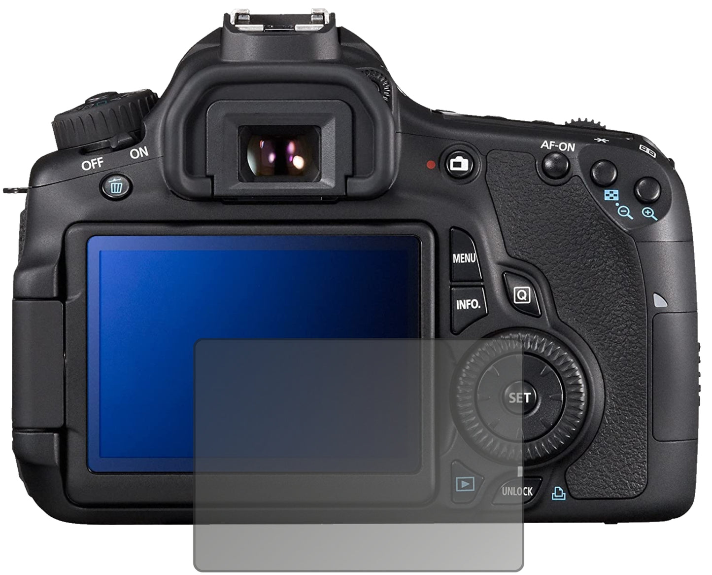 Blickschutzfolie von dipos passend für Canon EOS 60D, präziser Zuschnitt und blasenfrei montiert