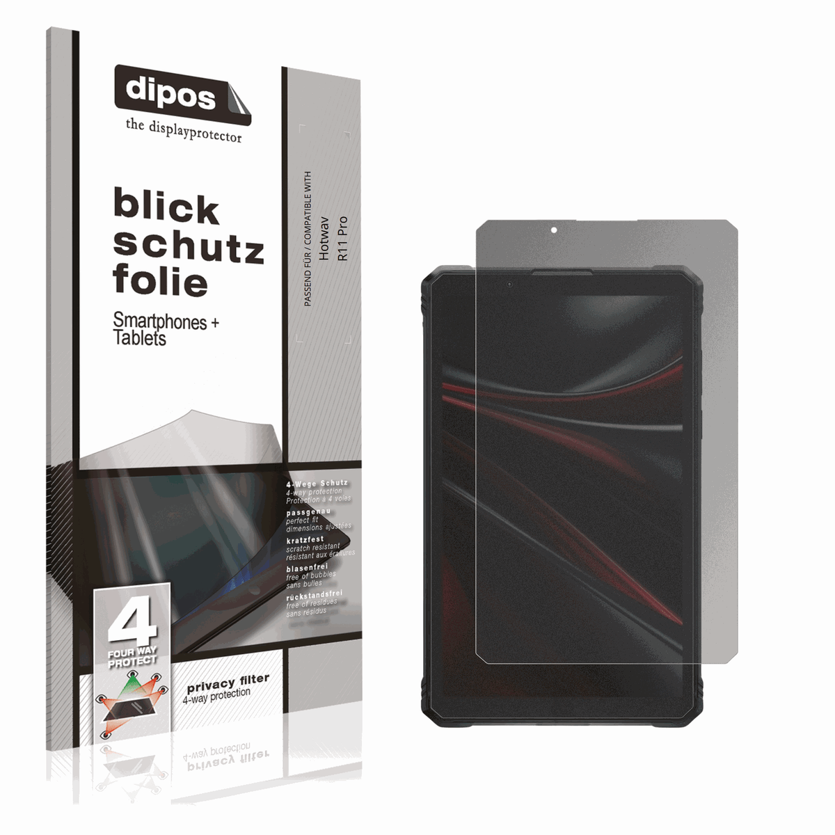 Blickschutzfolie von dipos passend f�r Hotwav R11 Pro, pr�ziser Zuschnitt und blasenfrei montiert