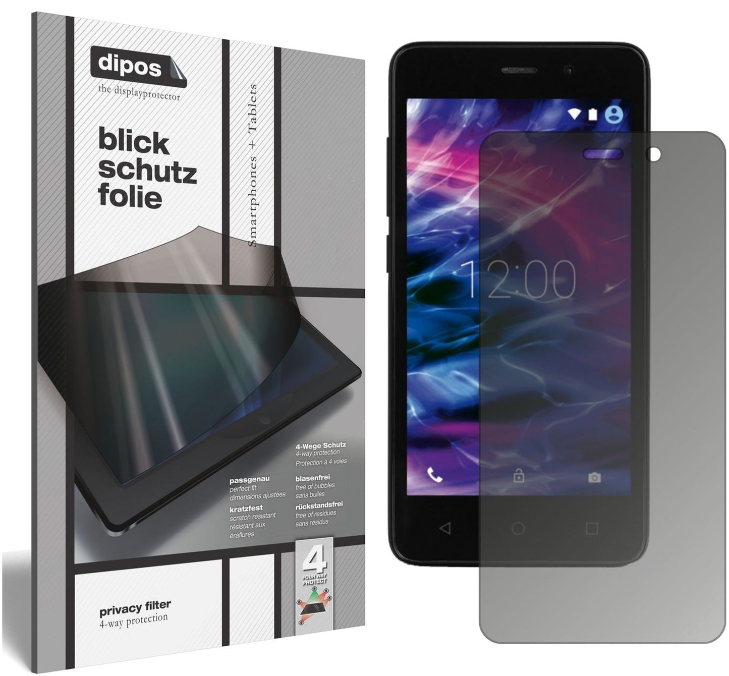 Blickschutzfolie von dipos passend für Medion Life E4504, präziser Zuschnitt und blasenfrei montiert