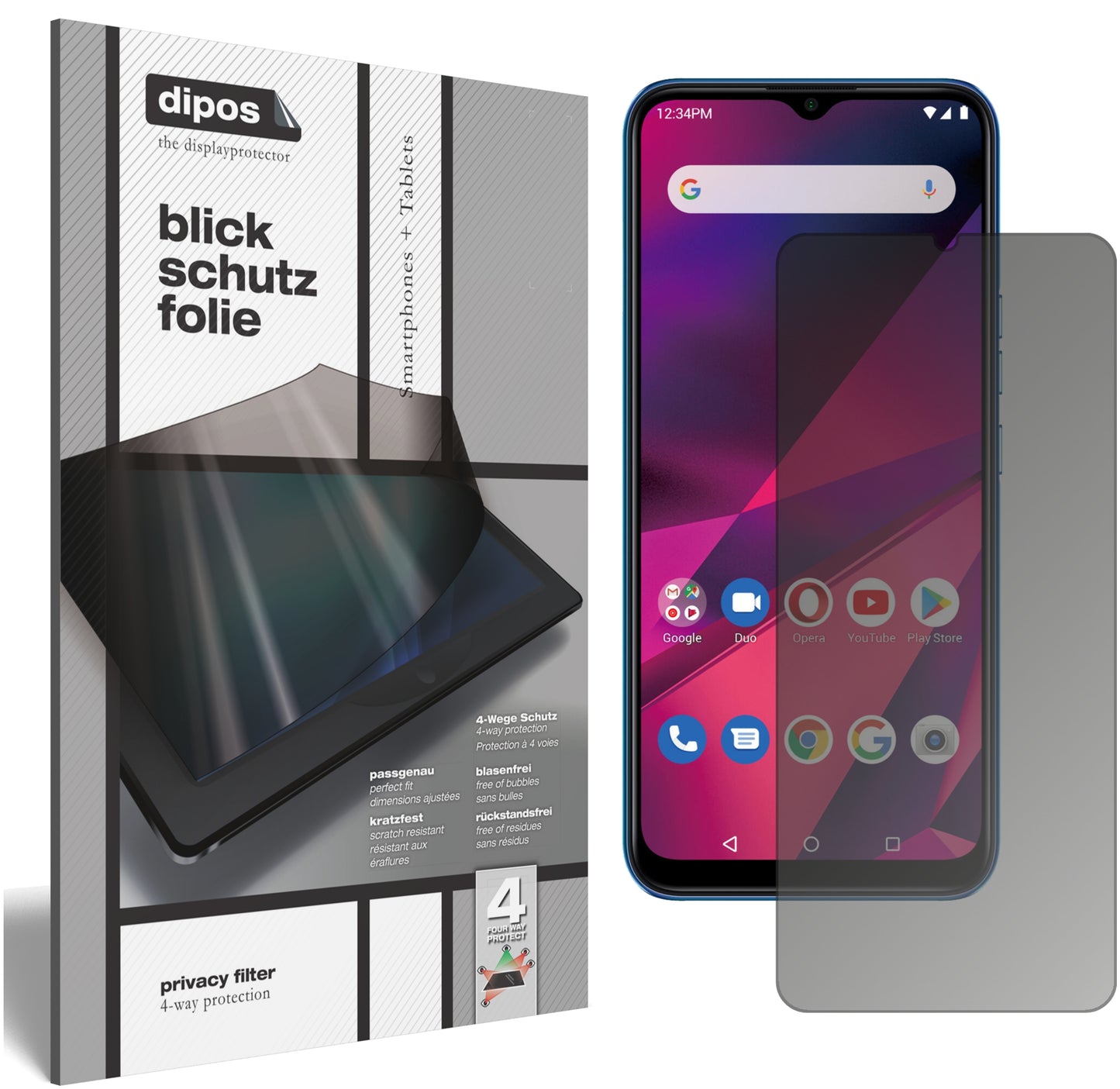 Privacy Filter: 9H Panzerglas mit Blickschutz & einfache Anbringung